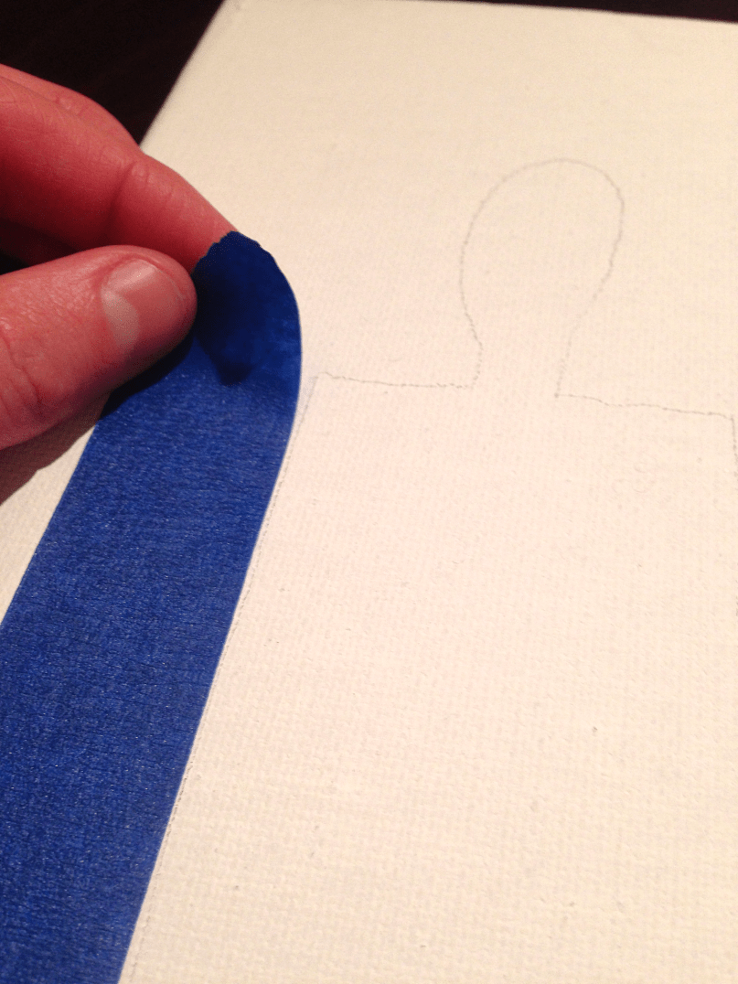 DIY Kitchen Pun Art - Taping letters