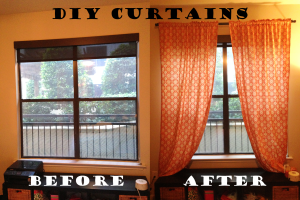 Before and after DIY Curtains