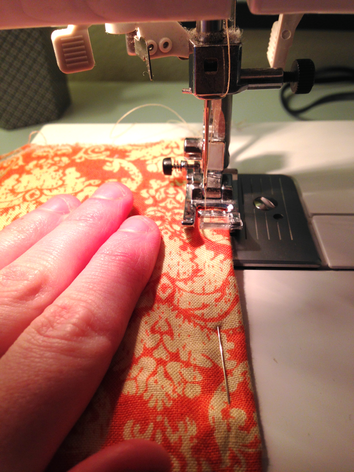 diy curtains - fabric in machine