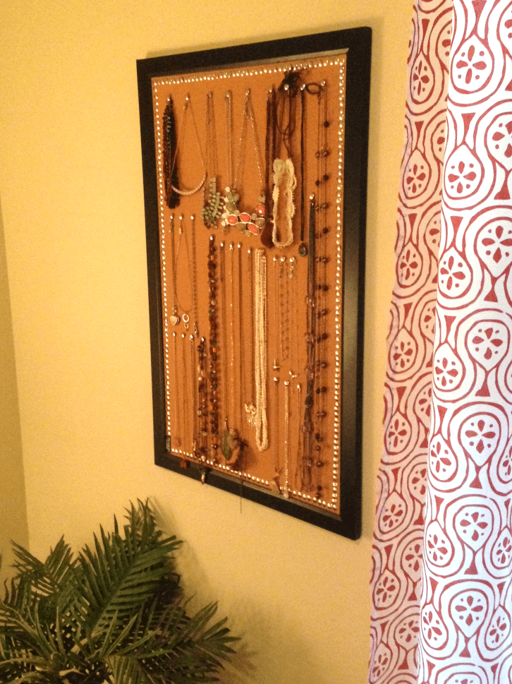 DIY Jewelry Holder on wall