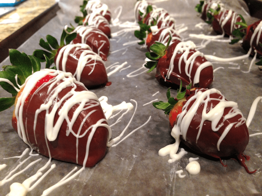 strawberries on tray close