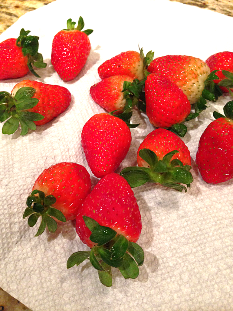 washed strawberries