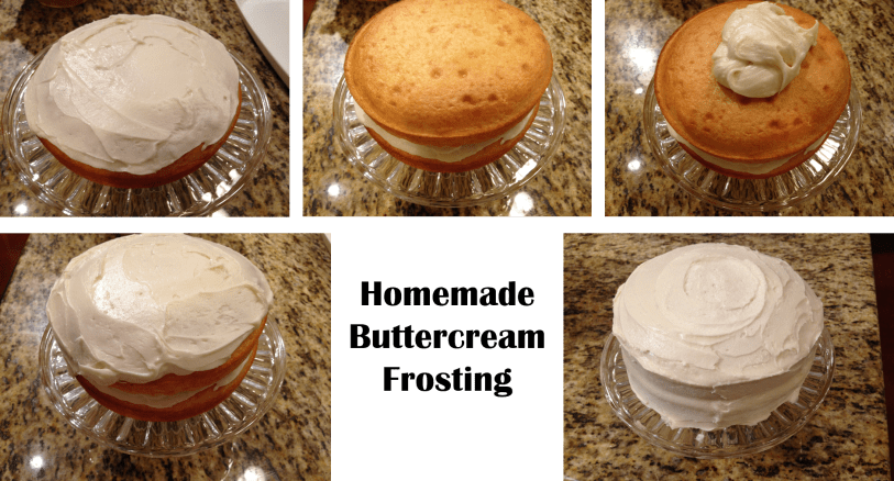 Homemade Buttercream - frosting the cake