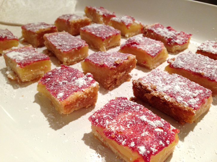 Raspberry Topped Lemon Lime Squares with ps