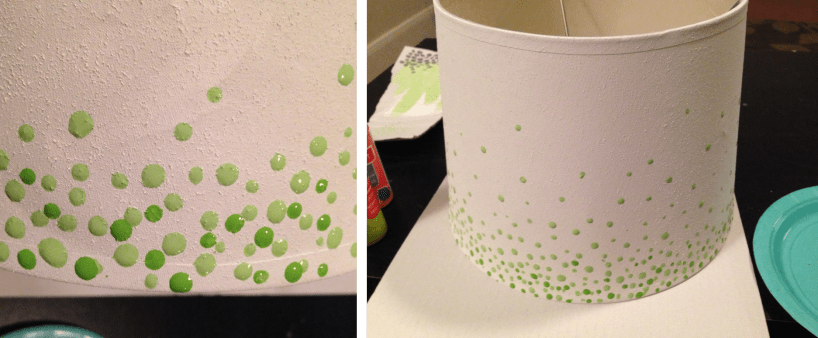 Lamp Revamp - Paint green dots