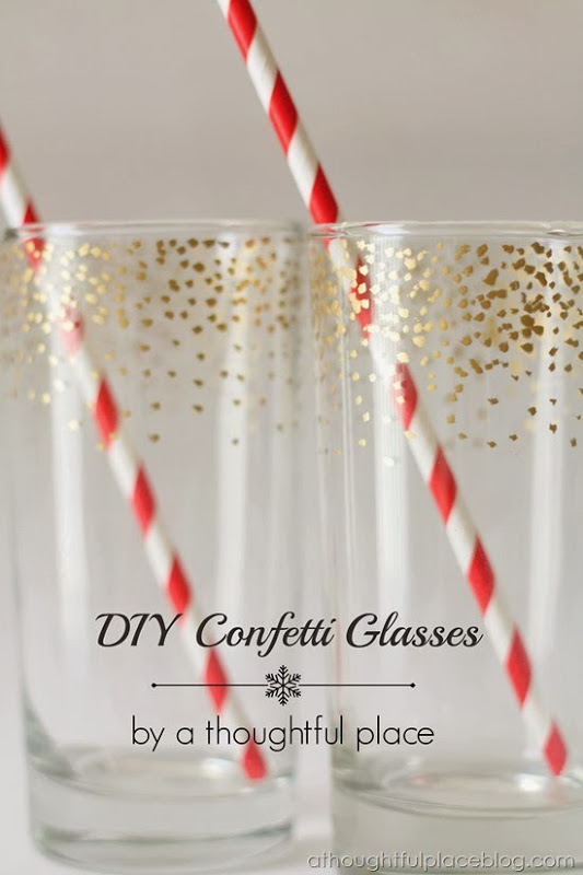 Gold Confetti Glasses