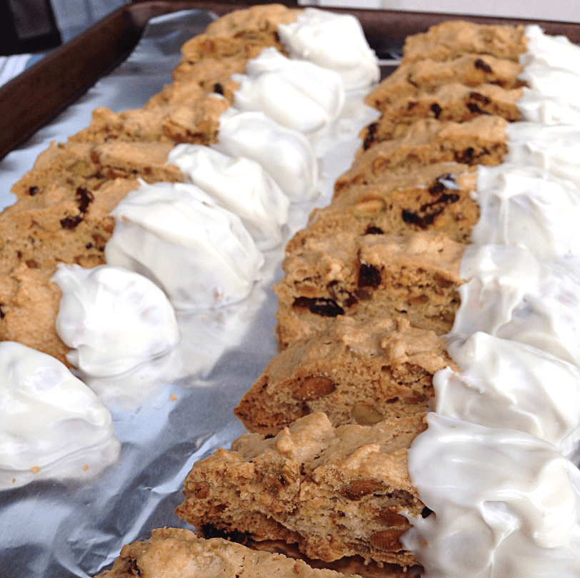 White Chocolate Dipped Cranberry Pistachio Biscotti by Bunny Baubles Blog 5