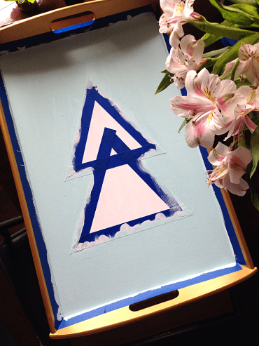 DIY Geometric Gold Painted Tray 3