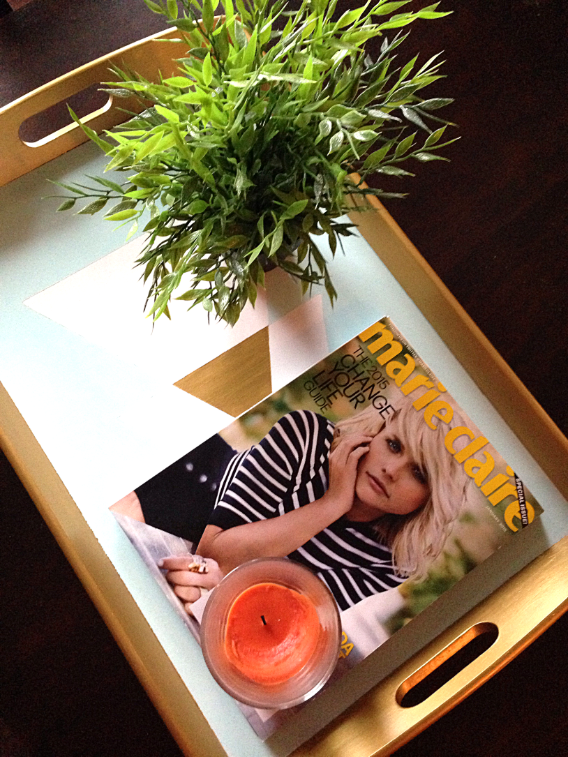 DIY Geometric Gold Painted Tray 8