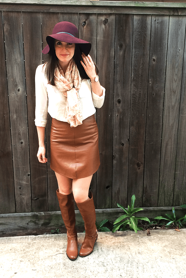 Faux Leather Mini Skirt Tutorial by Bunny Baubles Blog 2