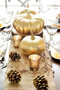 A Pumpkin and A Princess Gold-Thanksgiving-Tablescape