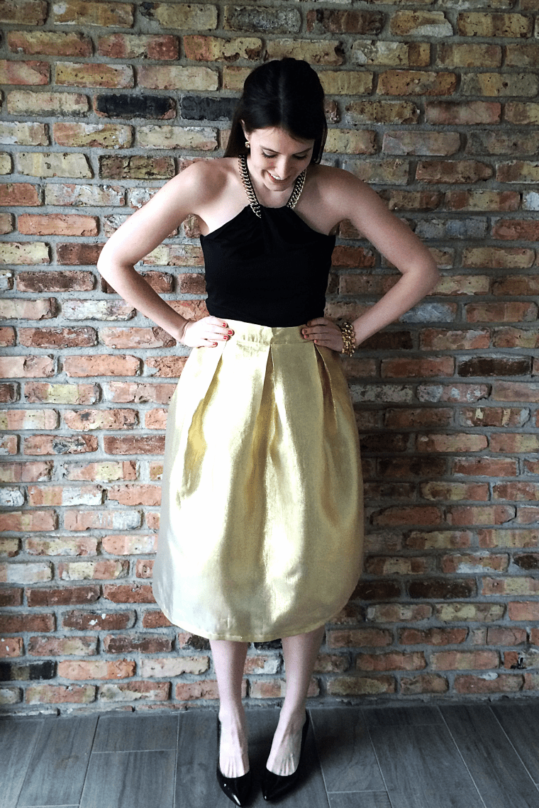 Gold Pleated Skirt Tutorial by Bunny Baubles Blog 1