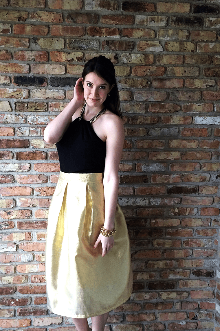 Gold Pleated Skirt Tutorial by Bunny Baubles Blog 2