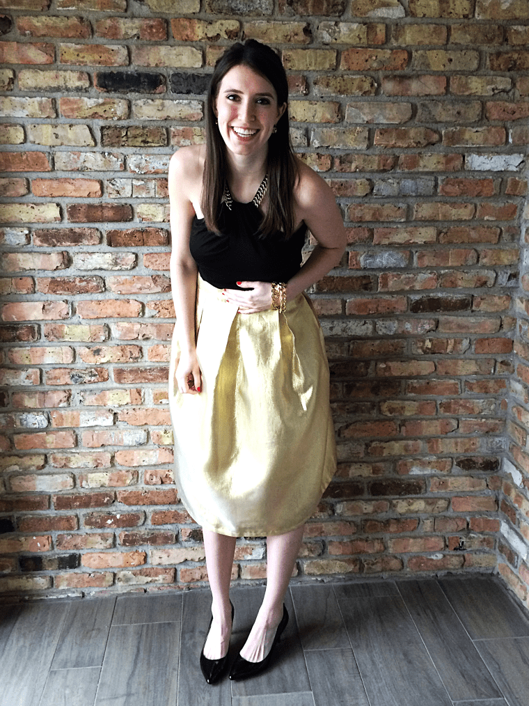 Gold Pleated Skirt Tutorial by Bunny Baubles Blog 3