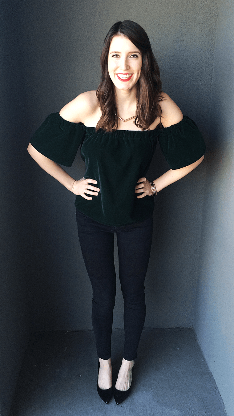 Velvet Off the Shoulder Top Tutorial by Bunny Baubles Blog 3