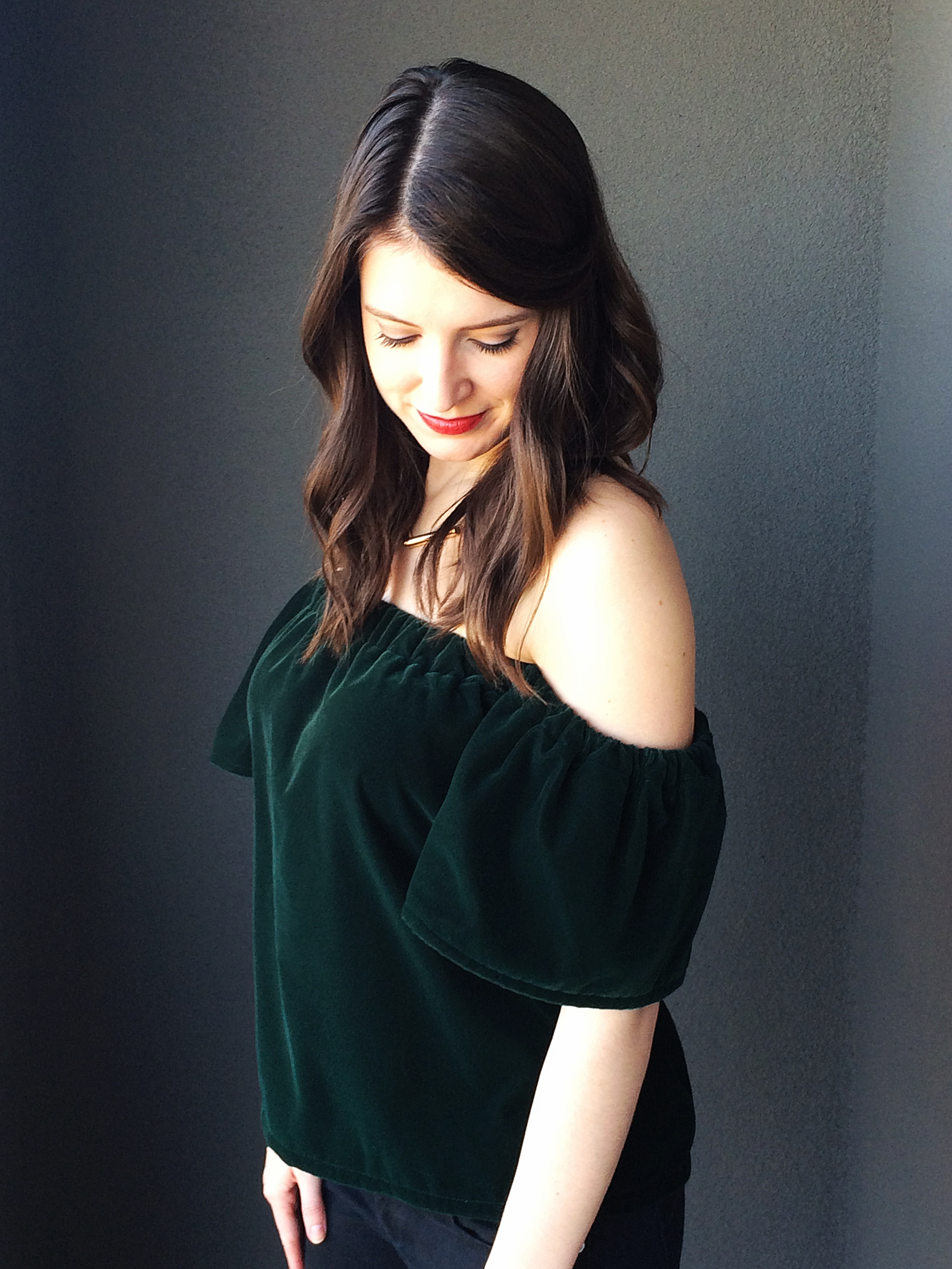 Velvet Off the Shoulder Top Tutorial by Bunny Baubles Blog 6