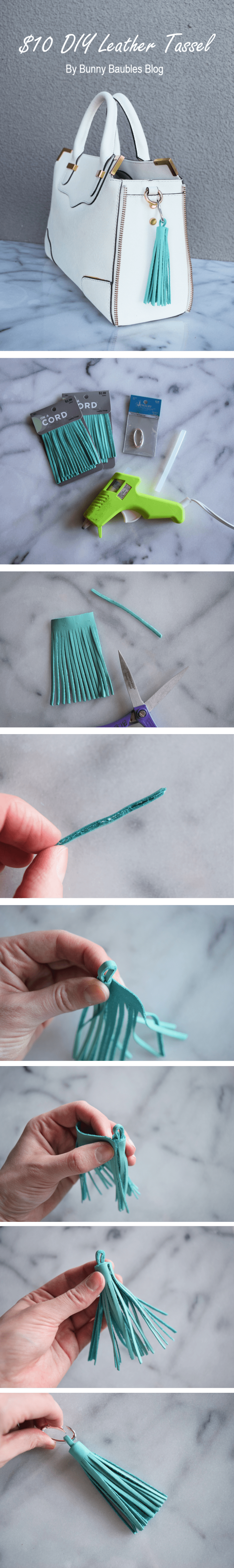 DIY Leather Tassel Charm by Bunny Baubles Blog