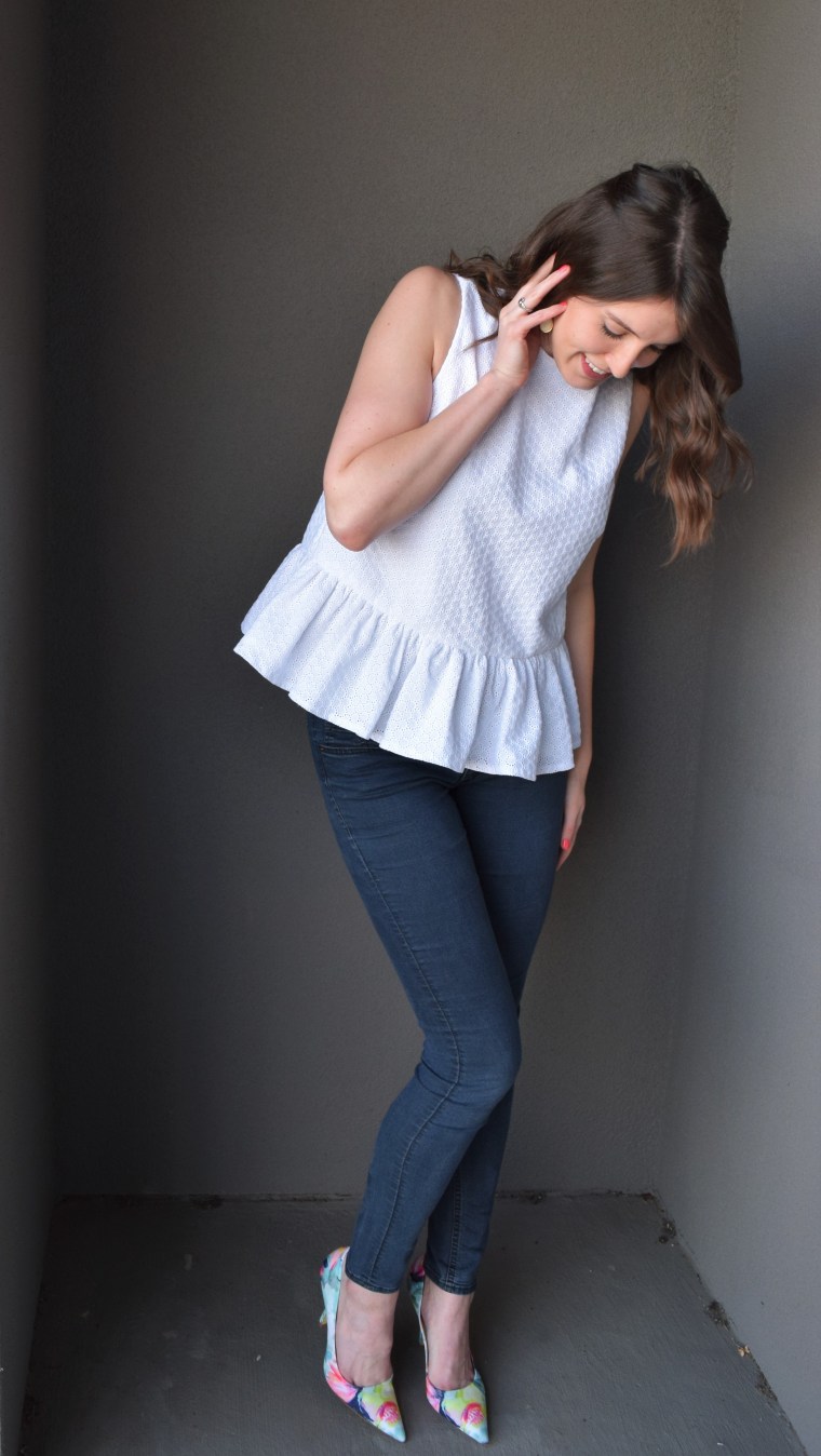 Eyelet Peplum Tank Tutorial by Bunny Baubles Blog 2