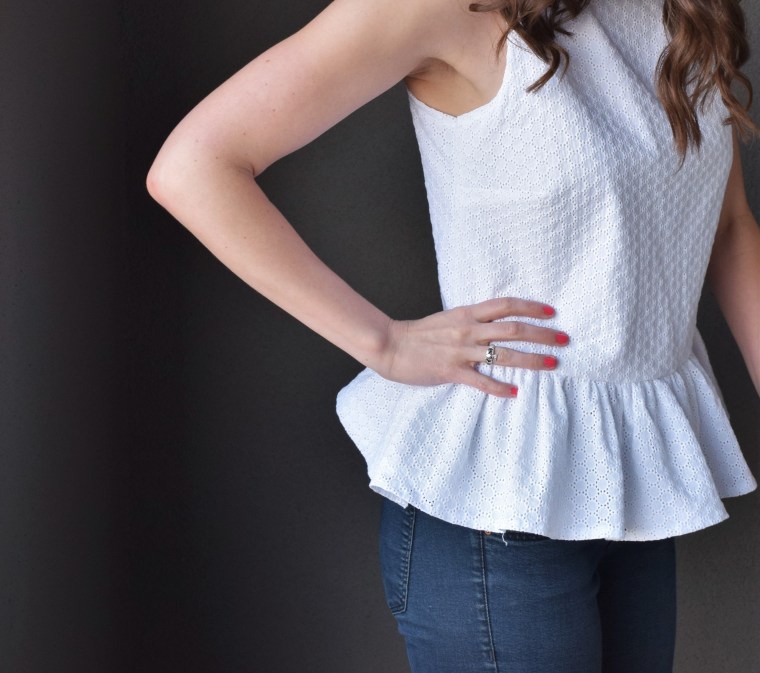 Eyelet Peplum Tank Tutorial by Bunny Baubles Blog 3