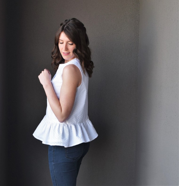 Eyelet Peplum Tank Tutorial by Bunny Baubles Blog 6