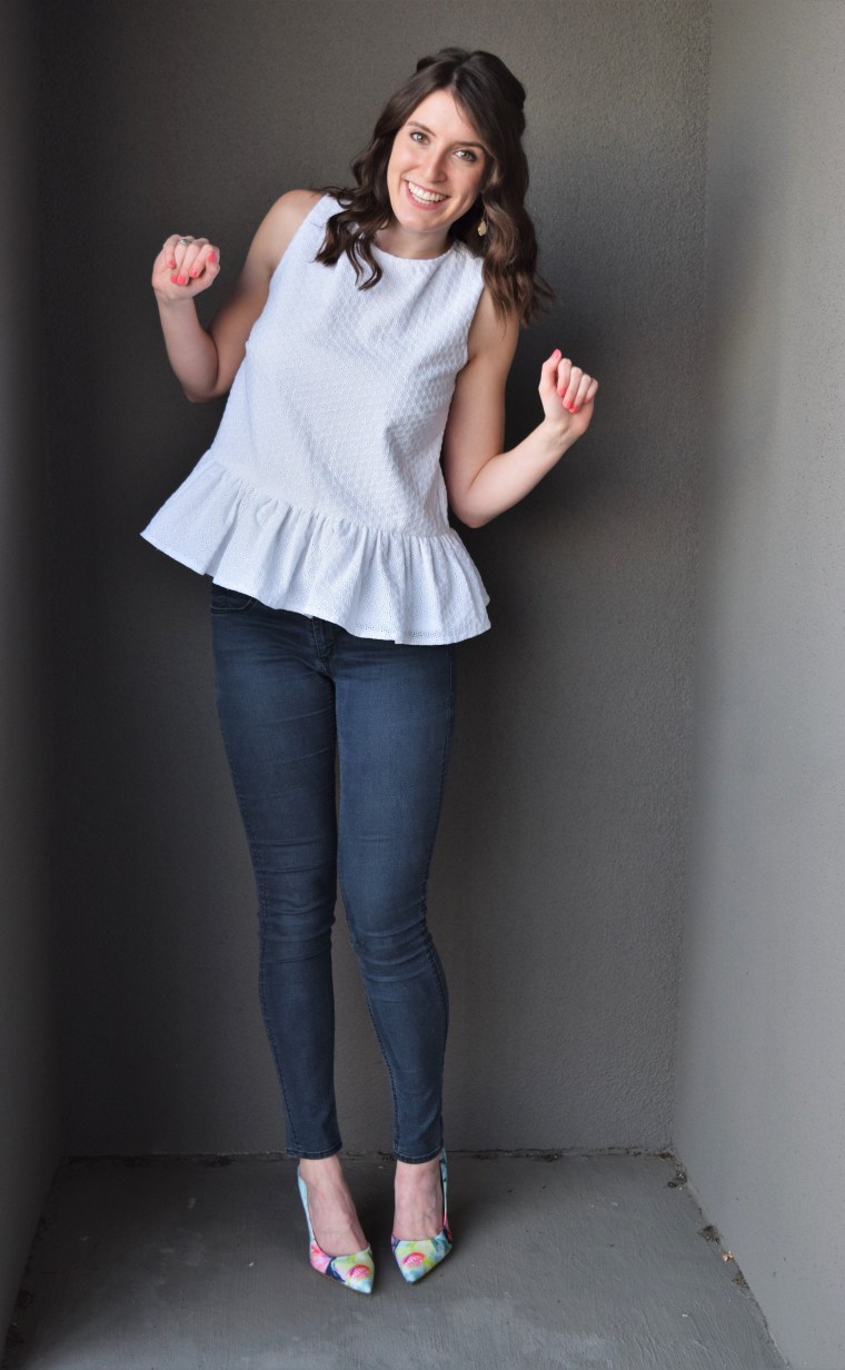 Eyelet Peplum Tank Tutorial by Bunny Baubles Blog 7