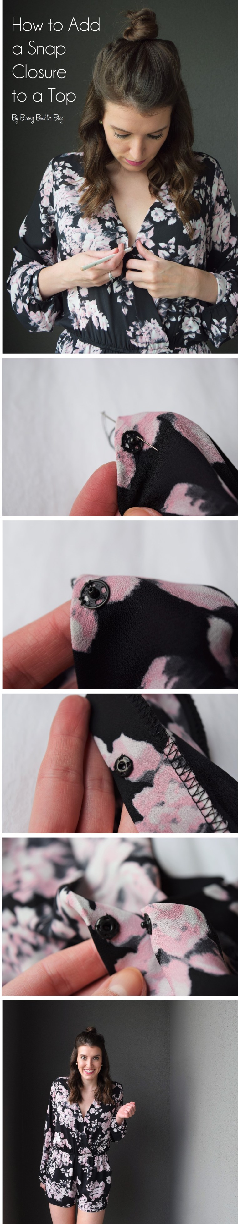 How to Add a Snap to a Top Instructions by Bunny Baubles Blog