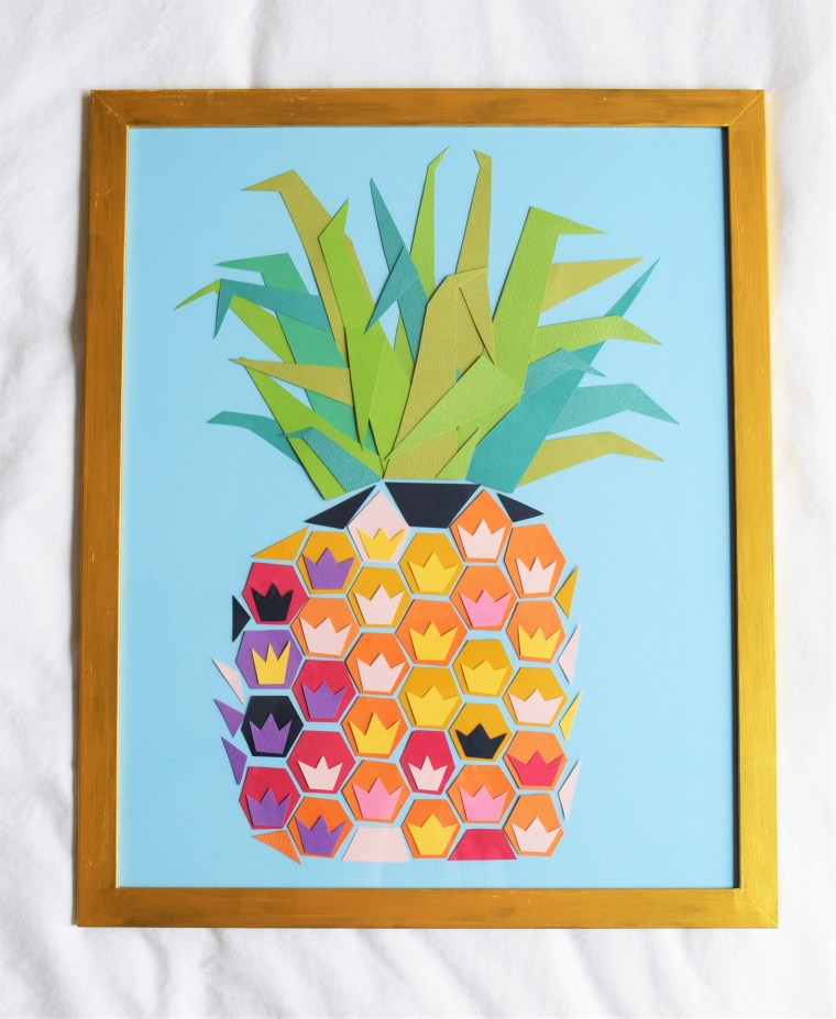 DIY Geometric Pineapple Art 13