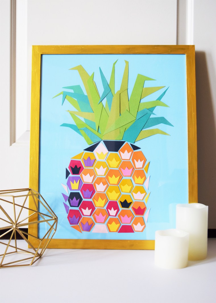 DIY Geometric Pineapple Art 14