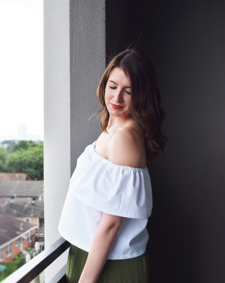 Off the Shoulder Ruffle Crop Top Sewing Tutorial DIY 3