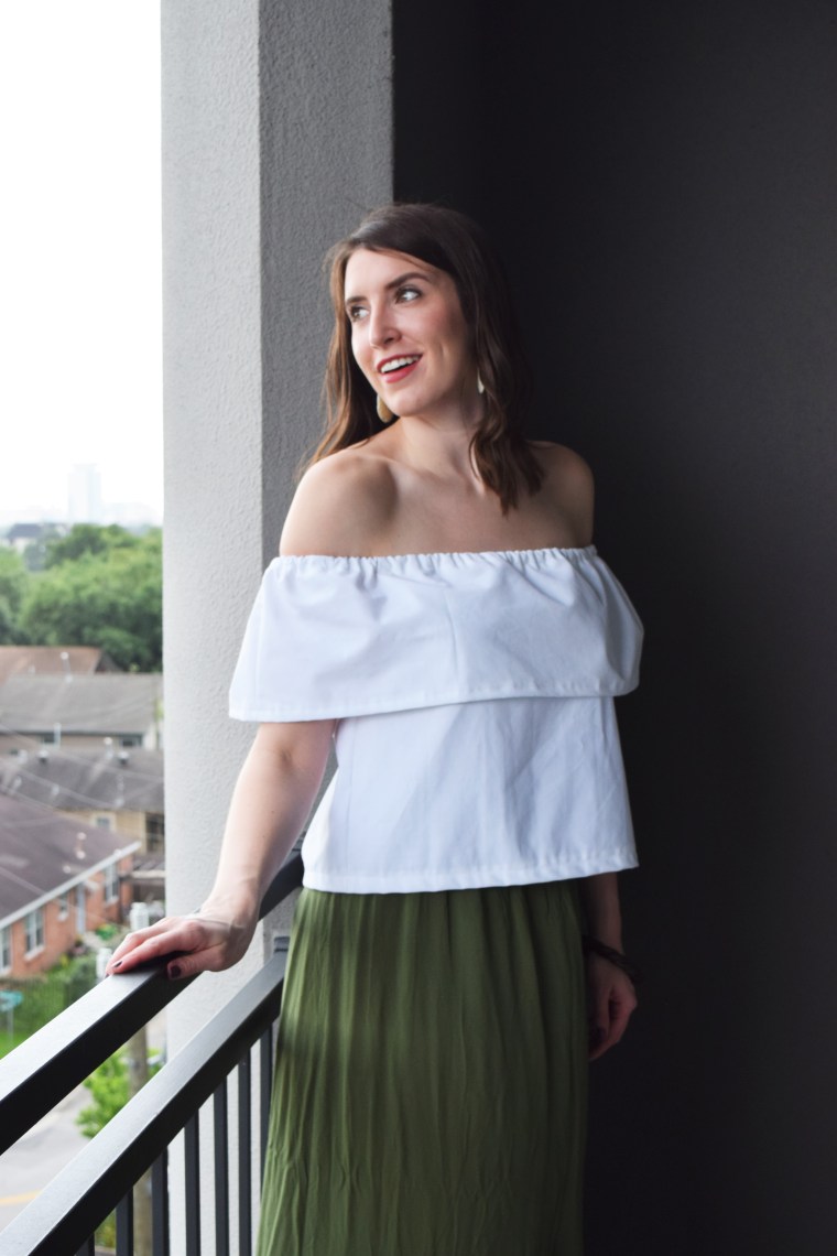 Off the Shoulder Ruffle Crop Top Sewing Tutorial DIY 6