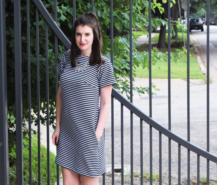 Striped Tee Shirt Dress Sewing DIY by Bunny Baubles 3
