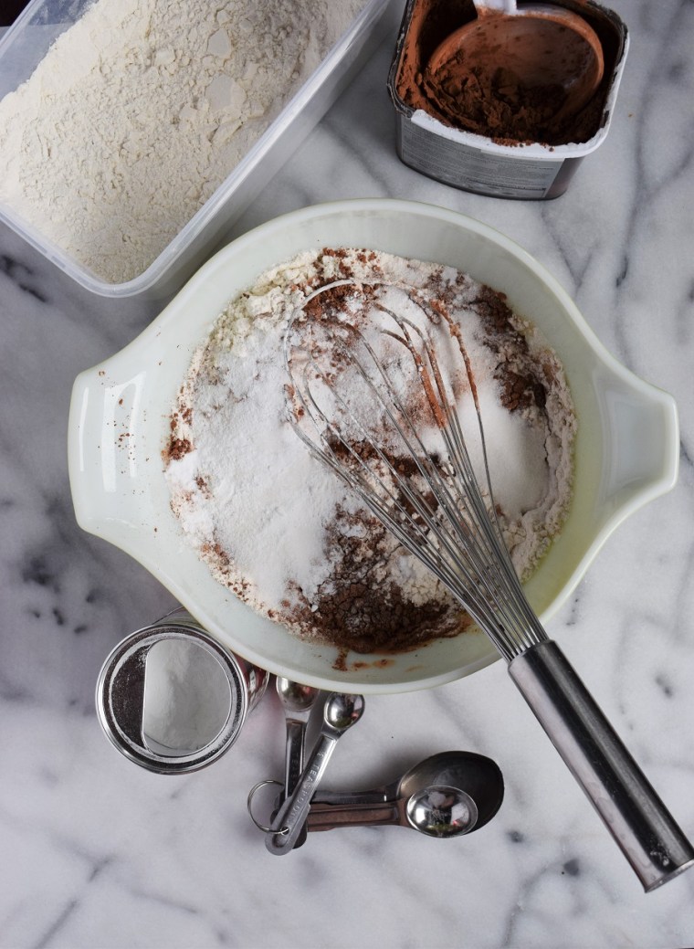 Chocolate Milk Pancakes with Cinnamon Peanut Butter Syrup 1