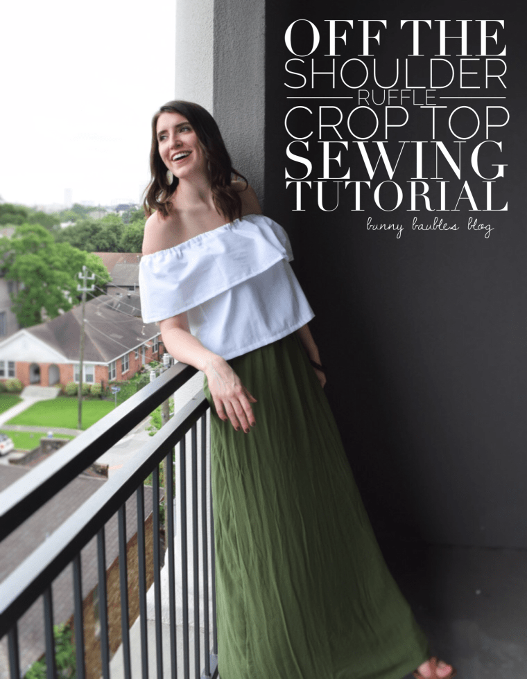 Off the Shoulder Ruffle Crop Top Sewing Tutorial by Bunny Baubles