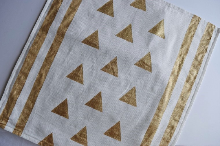 DIY Gold Painted Tribal Pillow Case Step 5 a