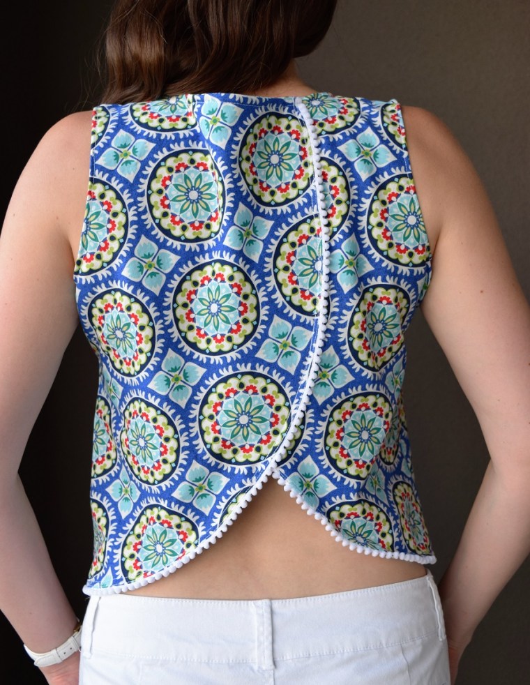 Open Back Tank with Pom Pom Trim Sewing Pattern 2