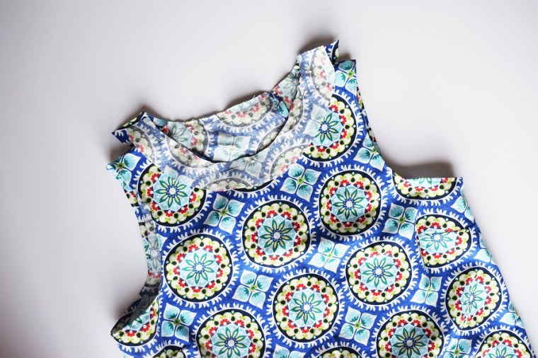 Open Back Tank with Pom Pom Trim Sewing Pattern Neckline